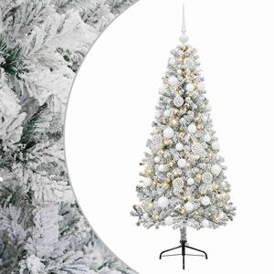 vidaXL Sapin de No&euml;l artificiel avec boules 120 cm 150 LED Blanc chaud