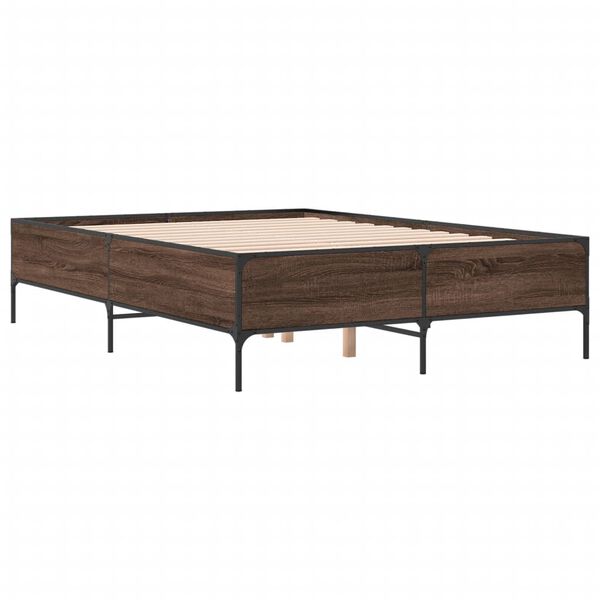 vidaXL Cadre de lit sans matelas ch&ecirc;ne marron 140x190 cm