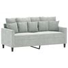 vidaXL Canap&eacute; &agrave; 2 places Gris clair 140 cm Velours
