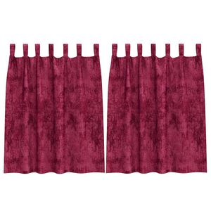 vidaXL Rideaux en velours 2 pc Bordeaux 140 x 140 cm Velours