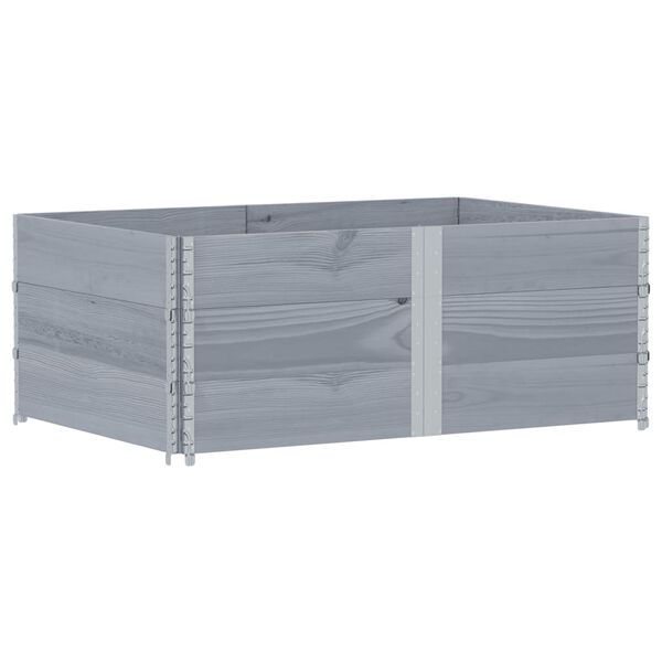 vidaXL Colliers de palette 3 pcs gris 150x100 cm bois de pin solide