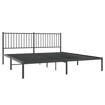 vidaXL Cadre de lit métal sans matelas et tête de lit noir 180x200 cm