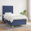 vidaXL Sommier &agrave; lattes de lit avec matelas Bleu 90x200 cm Tissu