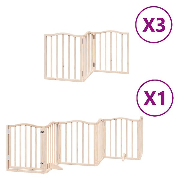vidaXL Barri&egrave;re pour chien porte pliable 15 panneaux bois de peuplier