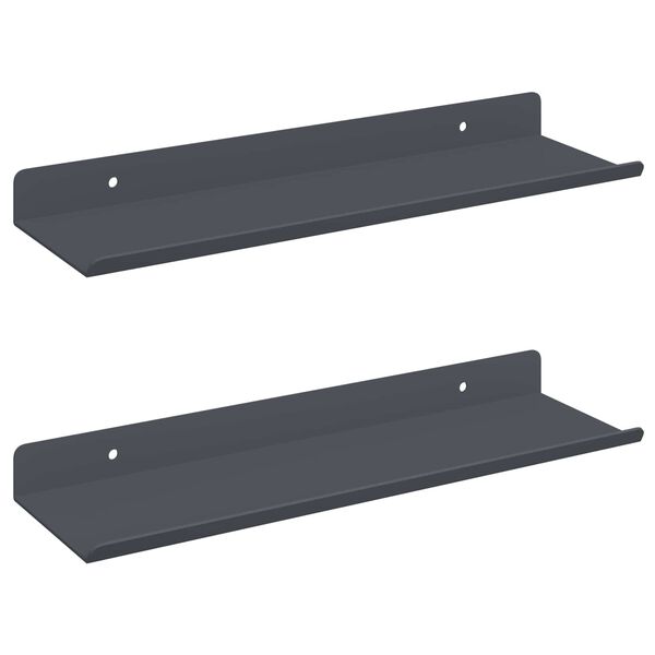 vidaXL &Eacute;tag&egrave;re flottante 2 pcs Anthracite 30 x 9 x 2,5 cm Acier