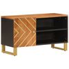 vidaXL Meuble TV marron et noir 80x31,5x46 cm bois massif de manguier