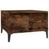 vidaXL Table basse ch&ecirc;ne fum&eacute; 55x55x36,5 cm bois d'ing&eacute;nierie