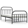 vidaXL Cadre de lit m&eacute;tal sans matelas avec pied de lit noir 107x203cm