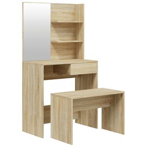 vidaXL Ensemble de coiffeuse Ch&ecirc;ne Sonoma 74,5x40x141 cm