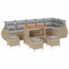 vidaXL Ensemble de canap&eacute; de jardin 10 pc Beige polyrotin