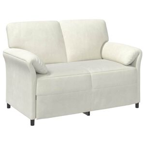 vidaXL Sofa 2 places Cr&egrave;me 138 x 83 x 95 cm Velours