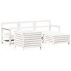 vidaXL Salon de jardin 5 pcs blanc bois massif de pin
