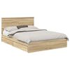 vidaXL Lit de Rangement Ch&ecirc;ne Sonoma 140 x 190 cm Bois d'ing&eacute;nierie