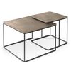 Rousseau Ensemble de tables d'appoint 2 pcs Loic M&eacute;tal Marron