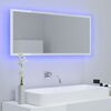 vidaXL Miroir à LED de bain Blanc brillant 100x8,5x37 cm Acrylique