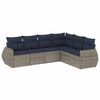 vidaXL Ensemble de canap&eacute; de jardin 6 pcs avec coussins gris r&eacute;sine tress&eacute;e