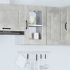 vidaXL Armoire murale de cuisine avec porte en verre Kalmar gris b&eacute;ton