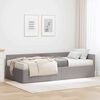 vidaXL Cadre de lit d'angle avec matelas Autre 2 pcs Taupe tissu