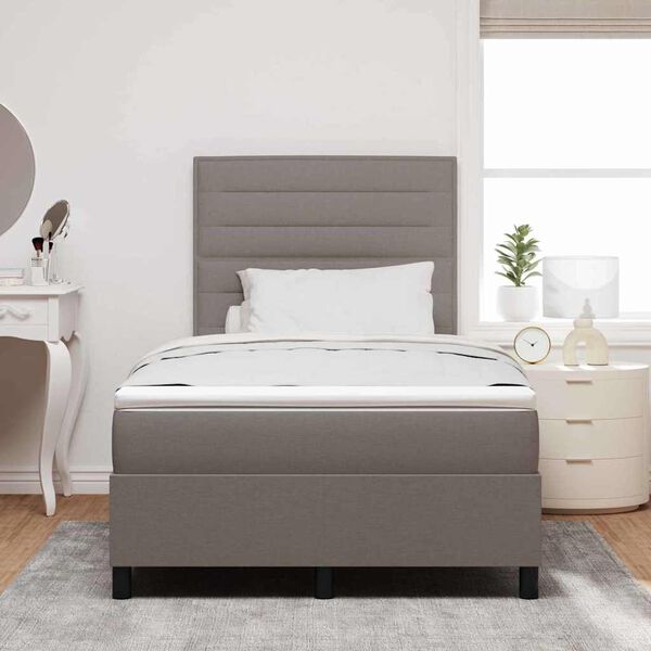 vidaXL Lit &agrave; ressorts avec matelas Taupe 120 x 200 cm tissu