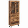 vidaXL Haut Armoire avec tiroir 2 pcs Bois Ancien Bois d'ing&eacute;nierie