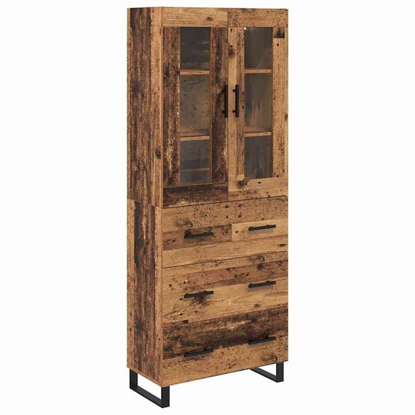vidaXL Haut Armoire avec tiroir 2 pcs Bois Ancien Bois d'ing&eacute;nierie