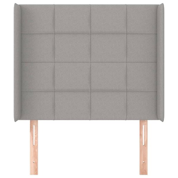 vidaXL T&ecirc;te de lit avec oreilles Gris clair 83x16x118/128 cm Tissu