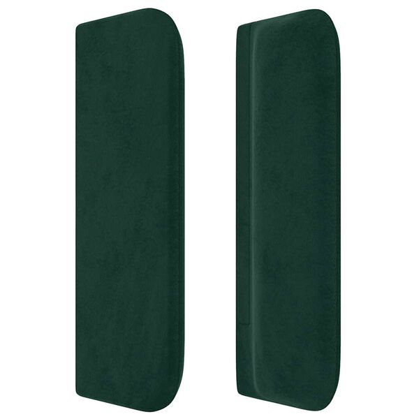 vidaXL T&ecirc;te de lit avec oreilles Vert fonc&eacute; 203x16x78/88 cm Velours