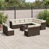 vidaXL Salon de jardin avec coussins 13 pcs marron r&eacute;sine tress&eacute;e