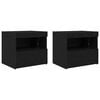vidaXL Cabinet de chevet 2 pi&egrave;ces Ch&ecirc;ne noir 50 x 40 x 45 cm