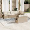 vidaXL Salon de jardin avec coussins 8 pcs beige r&eacute;sine tress&eacute;e