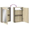 vidaXL Armoire &agrave; miroir de salle de bain ch&ecirc;ne sonoma bois ing&eacute;nierie