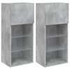 vidaXL Meubles TV avec lumi&egrave;res LED 2 pcs gris b&eacute;ton 40,5x30x90 cm