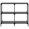 vidaXL Table console avec dessus en verre noir 98x30x81 cm acier