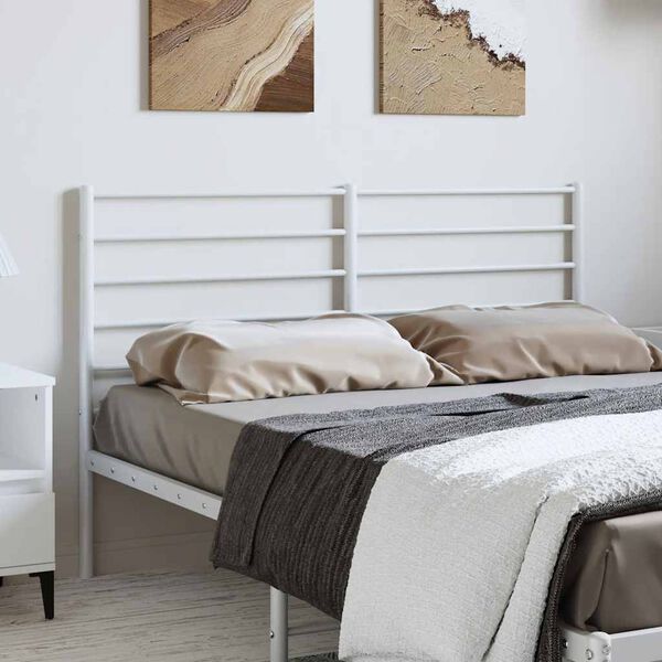 vidaXL T&ecirc;te de lit de remplacement m&eacute;tal blanc 135 cm