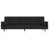 vidaXL Canapé-lit avec coussins noir velours