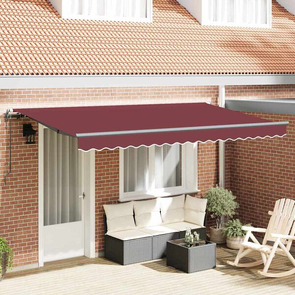 vidaXL Auvent R&eacute;tractable Bordeaux 400 x 200 cm tissu