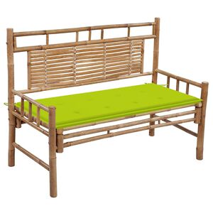 vidaXL Banc de jardin avec coussin 120 cm Bambou