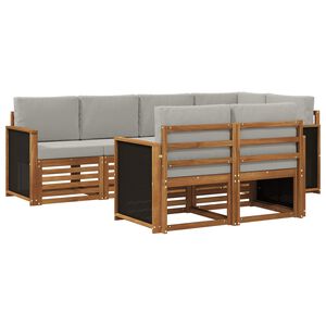 vidaXL Ensemble de canap&eacute;s d'ext&eacute;rieur 6 pc Naturel et gris clair