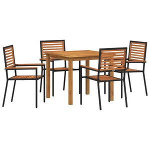 vidaXL Ensemble de salle &agrave; manger pour jardin 5 pc Noir