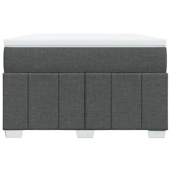 vidaXL Sommier &agrave; lattes de lit avec matelas Gris fonc&eacute; 120x200cm Tissu