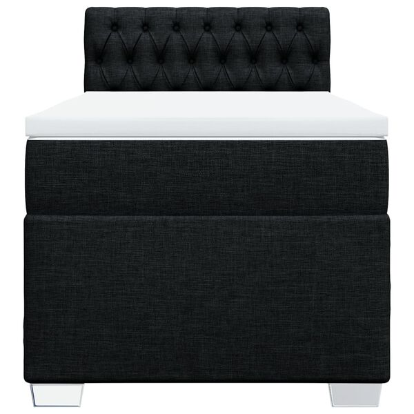 vidaXL Sommier à lattes de lit avec matelas Noir 90x190 cm Tissu