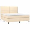 vidaXL Sommier &agrave; lattes de lit avec matelas Cr&egrave;me 180x200 cm Tissu