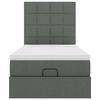vidaXL Lit ottoman avec matelas gris fonc&eacute; 90x200 cm tissu
