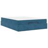 vidaXL Cadre de lit avec matelas avec matelas 2 pcs Bleu Velours
