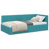 vidaXL Cadre de lit d'angle Turquoise 90 x 190 cm Velours