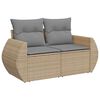 vidaXL Salon de jardin avec coussins 5 pcs beige r&eacute;sine tress&eacute;e