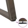 vidaXL Pieds de table &agrave; manger en forme de V, 3 pi&egrave;ces, acier naturel, 100 x (72-73,3) cm