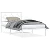 vidaXL Cadre de lit m&eacute;tal sans matelas et t&ecirc;te de lit blanc 100x200 cm