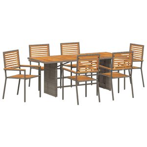 vidaXL Ensemble de salle &agrave; manger pour jardin 7 pcs Gris et marron