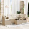 vidaXL Salon de jardin avec coussins 6 pcs beige r&eacute;sine tress&eacute;e